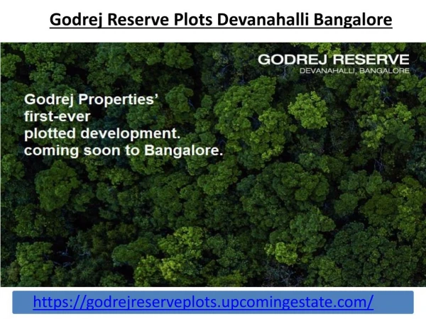 Godrej Reserve Plots | Bangalore