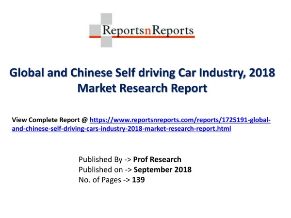 Global Self driving Car Industry with a focus on the Chinese Market