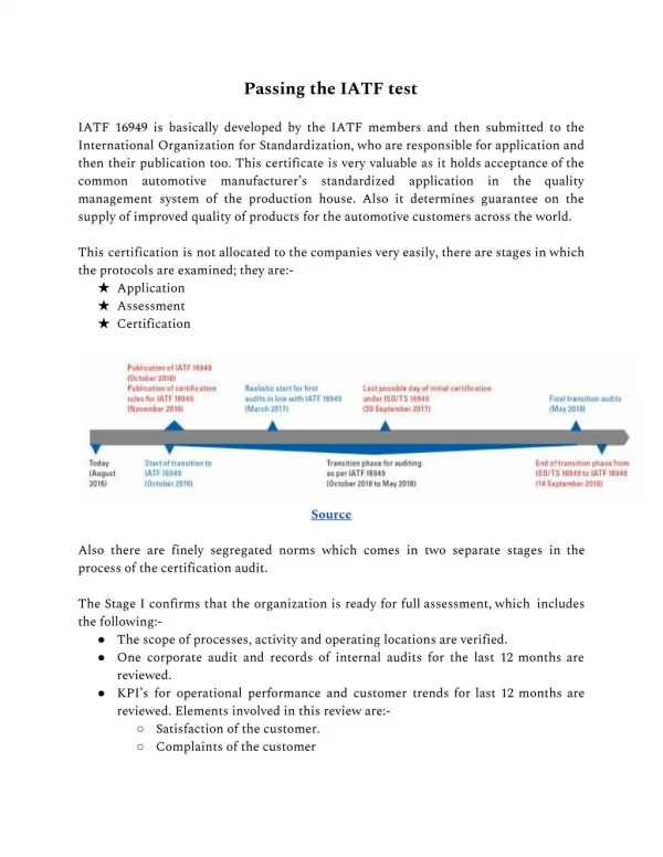 Passing the IATF test