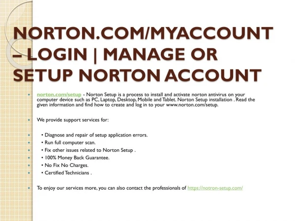 norton com myaccount login manage or setup norton account