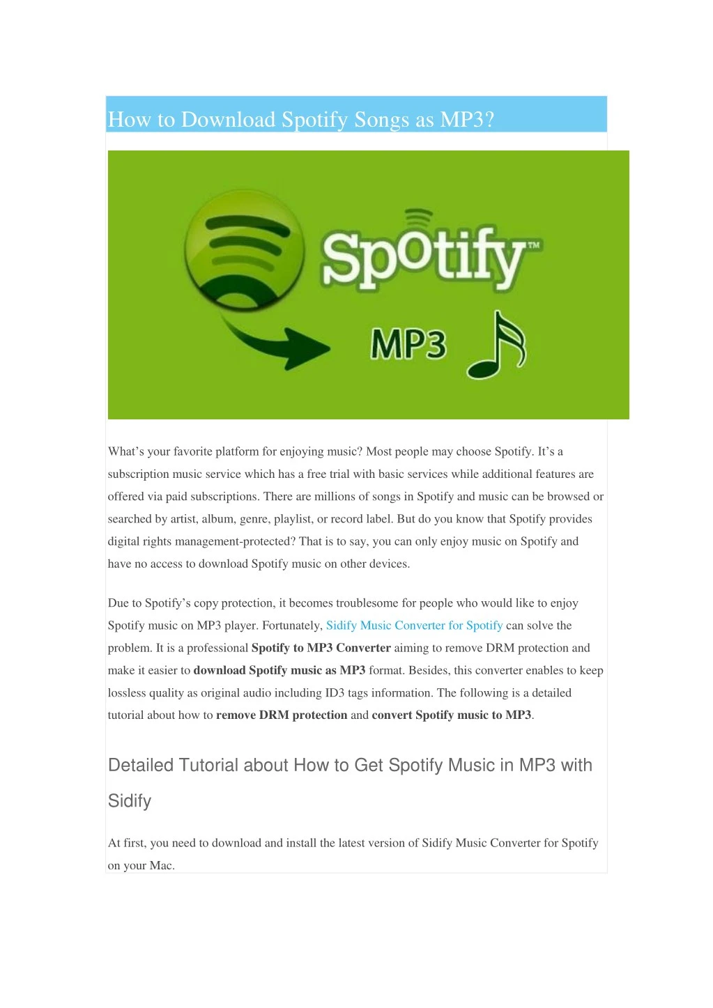 how to download spotify songs as mp3