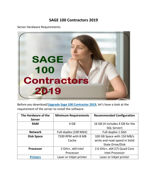 SAGE 100 Contractors 2019