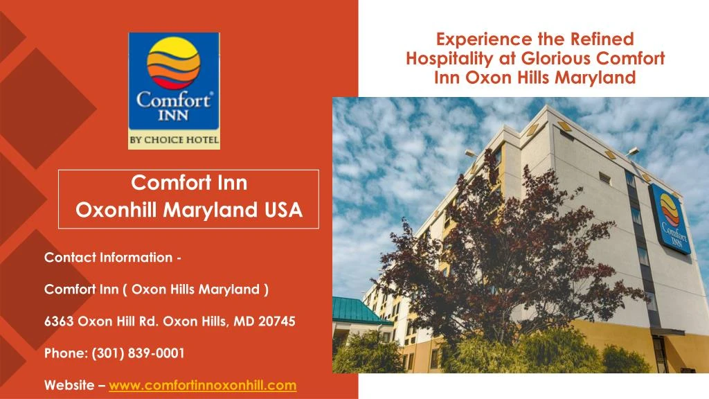 experience the refined hospitality at glorious comfort inn oxon hills maryland