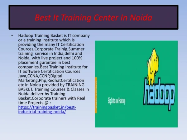 Hadoop training institute in Noida@ Training Basket