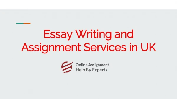 Best Essay Writing and Assignment Services