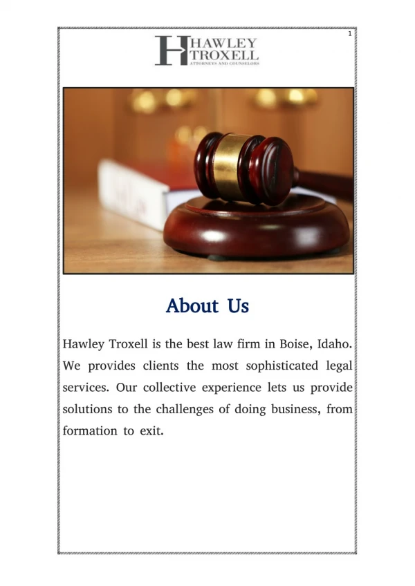 Trademark Attorney in Boise - Hawley Troxell