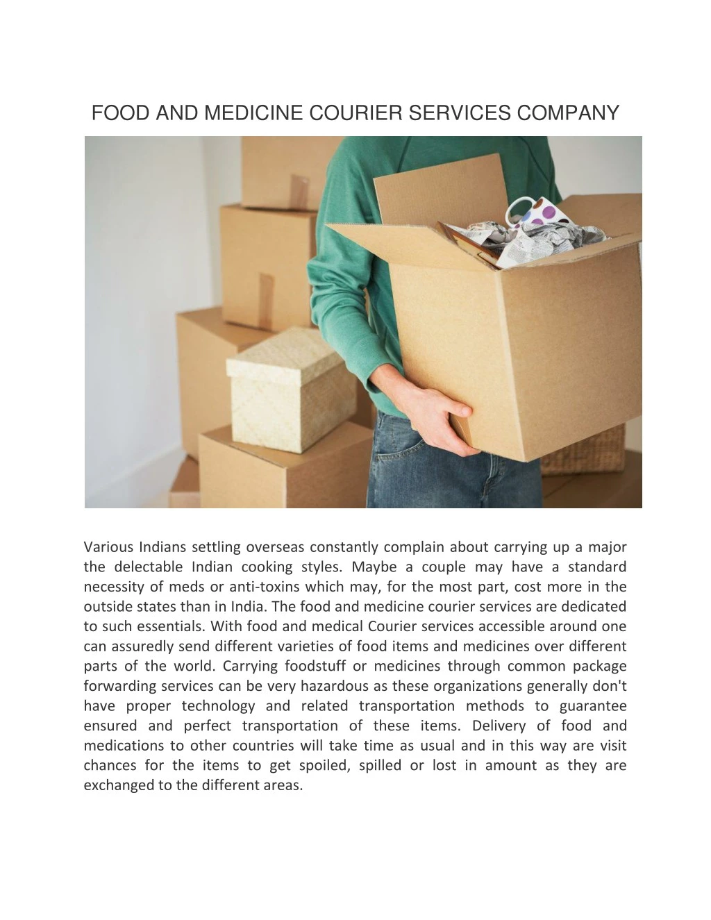 food and medicine courier services company