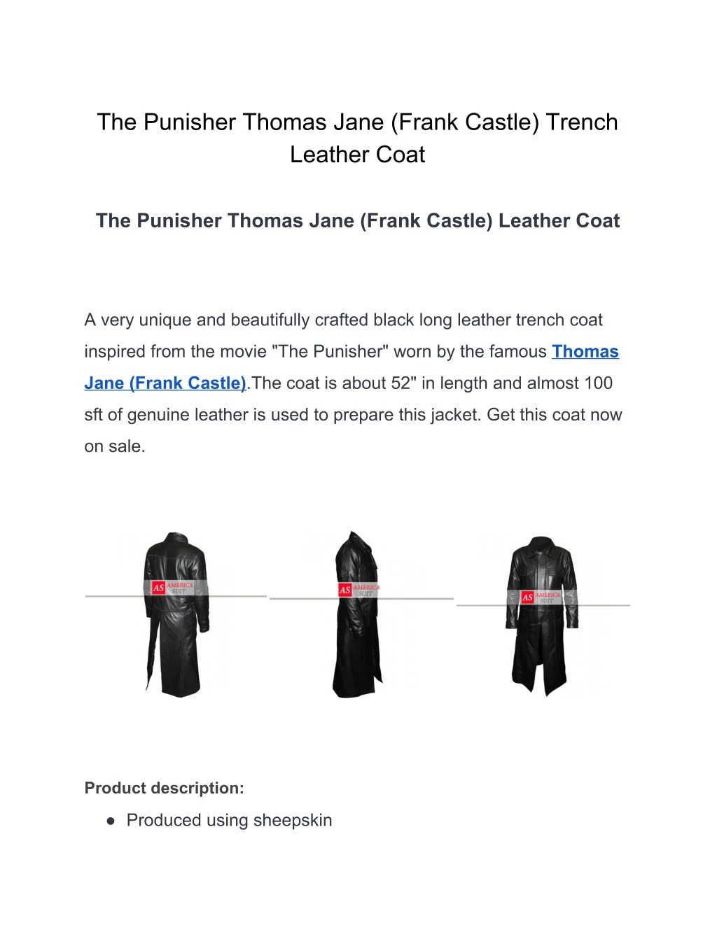 the punisher thomas jane frank castle trench