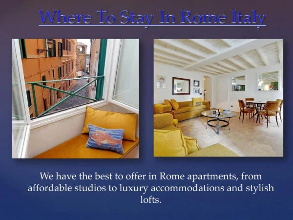 Where To Stay In Rome Italy