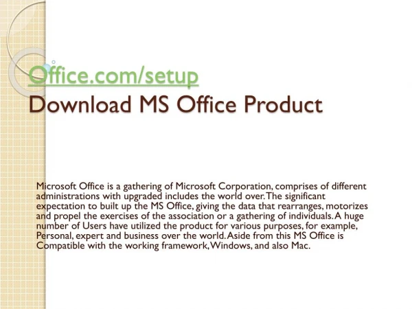 office com setup download ms office product