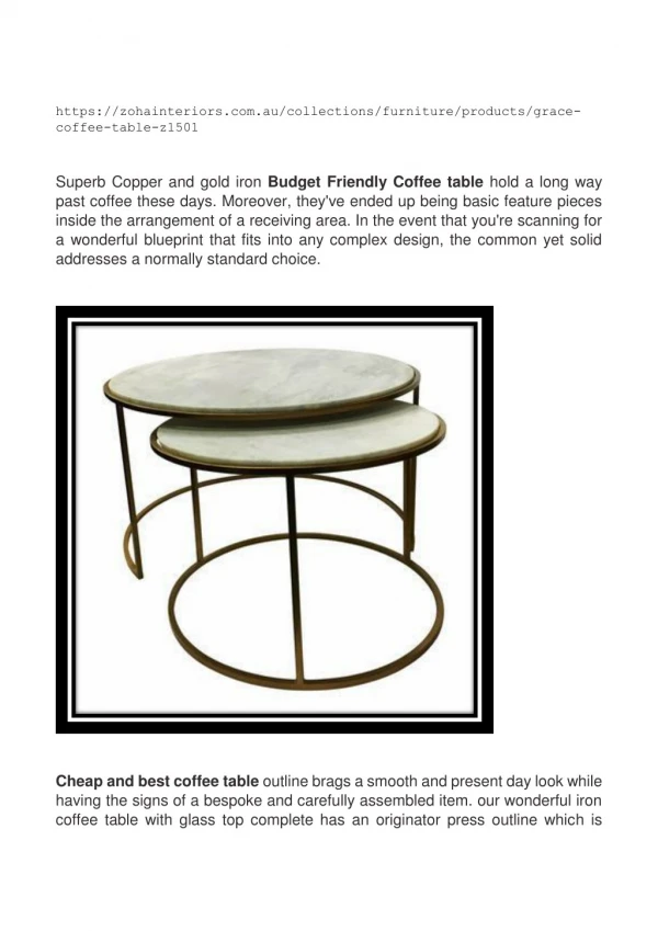 BUY COFFEE TABLE - ZOHAINTERIORS