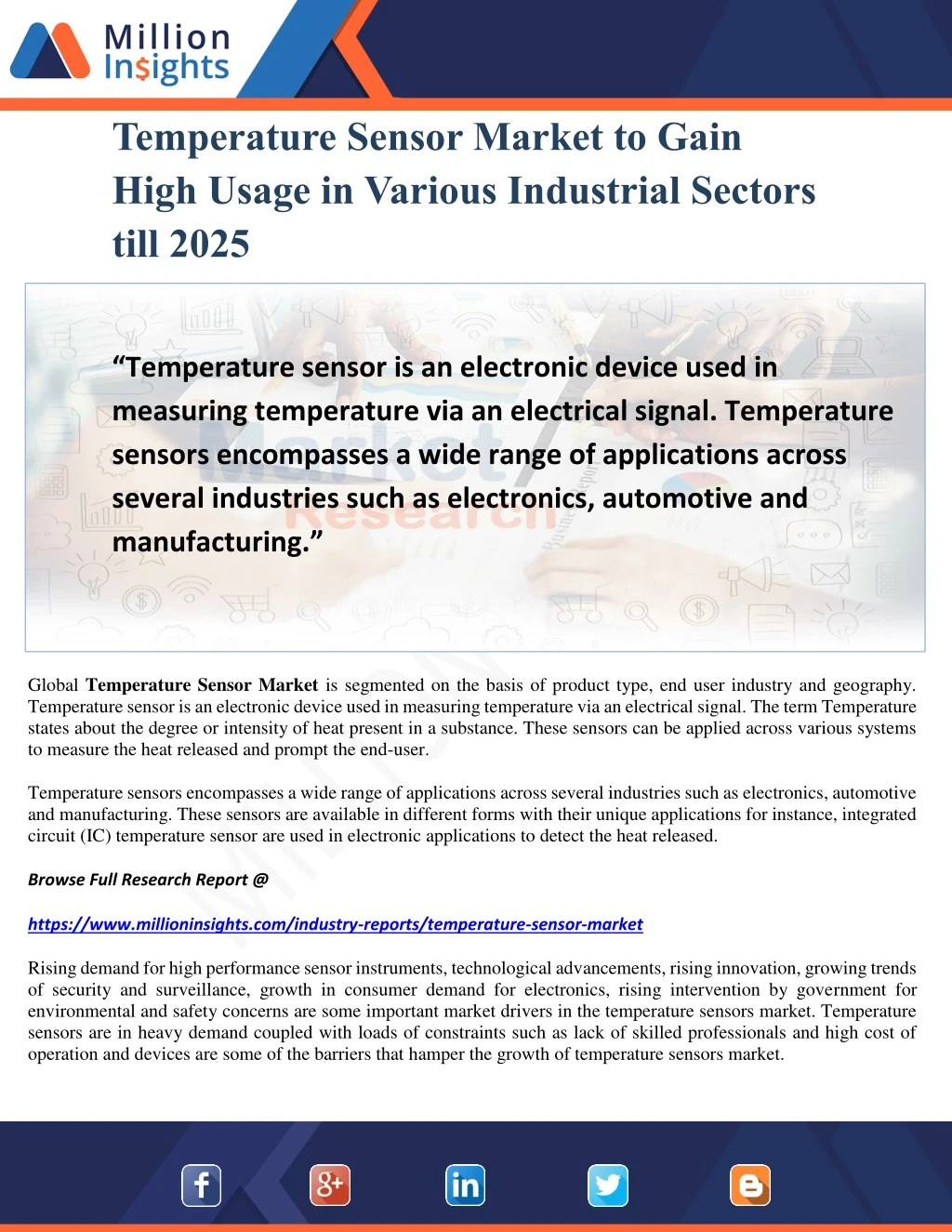 temperature sensor market to gain high usage