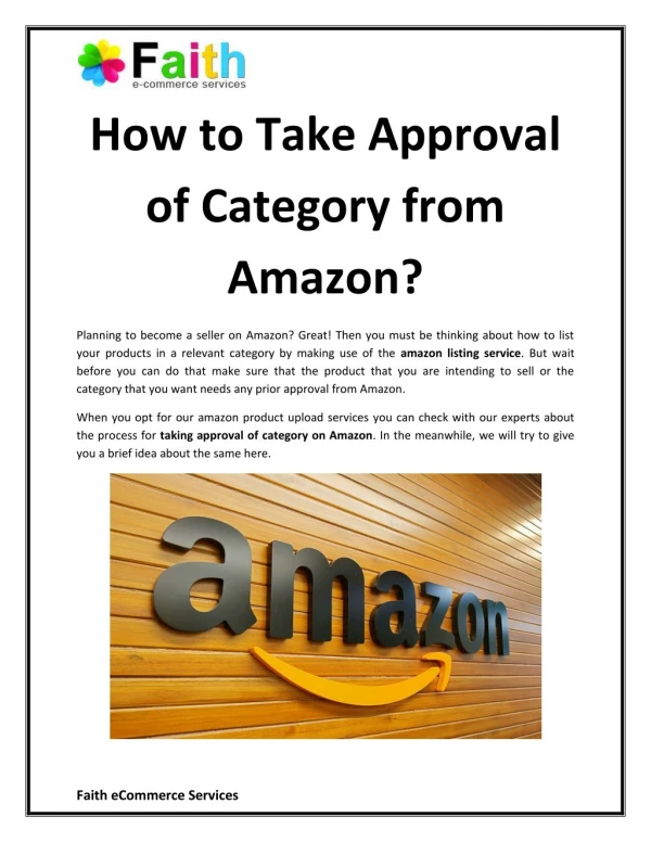 How to Take Approval of Category from Amazon?