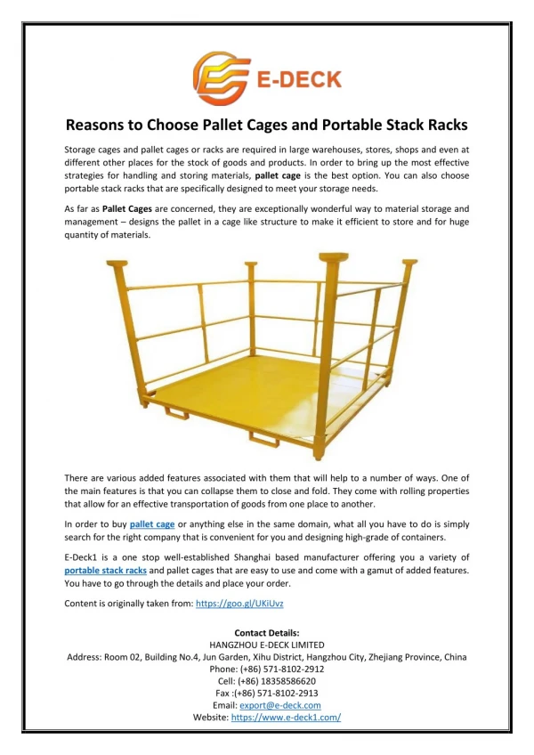 Reasons to Choose Pallet Cages and Portable Stack Racks