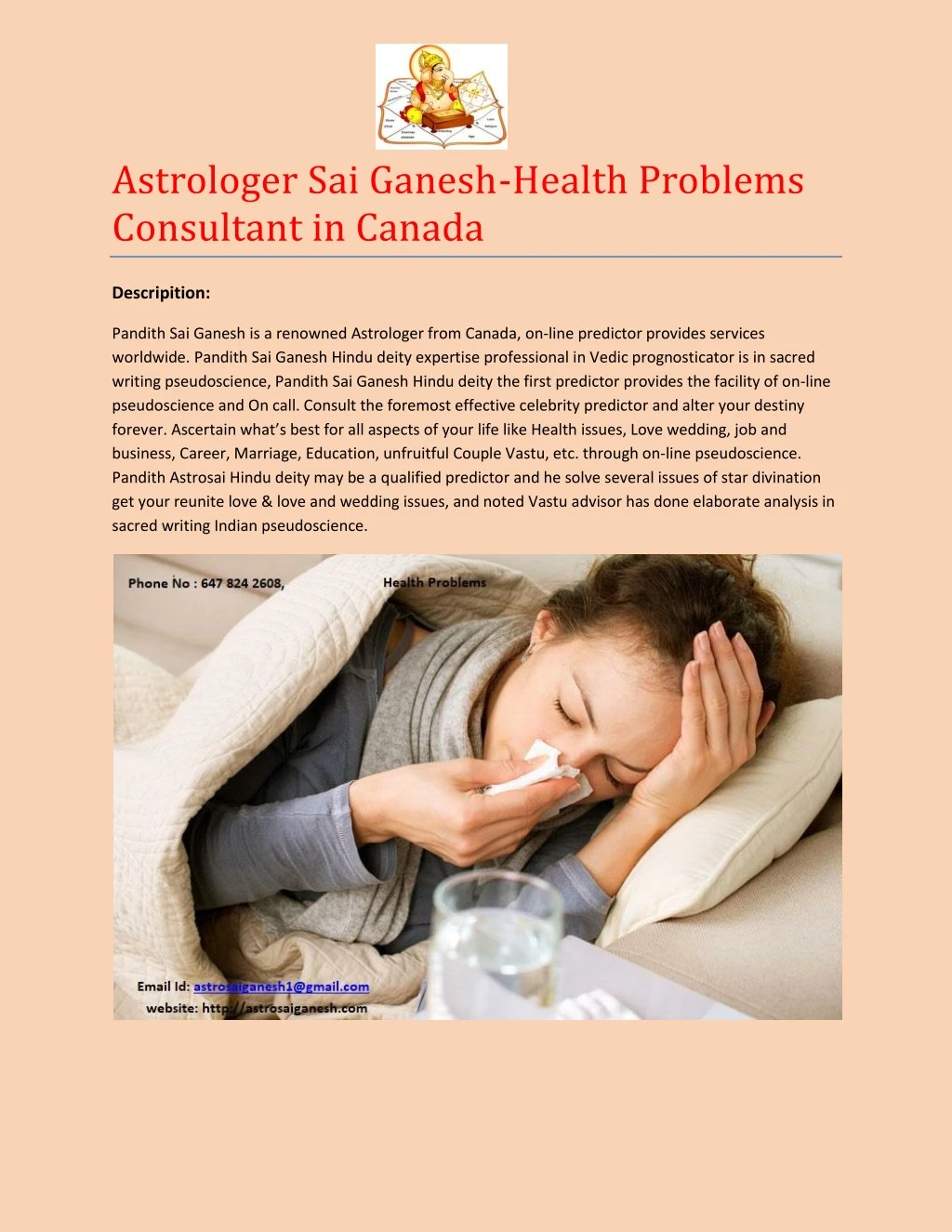 astrologer sai ganesh health problems consultant