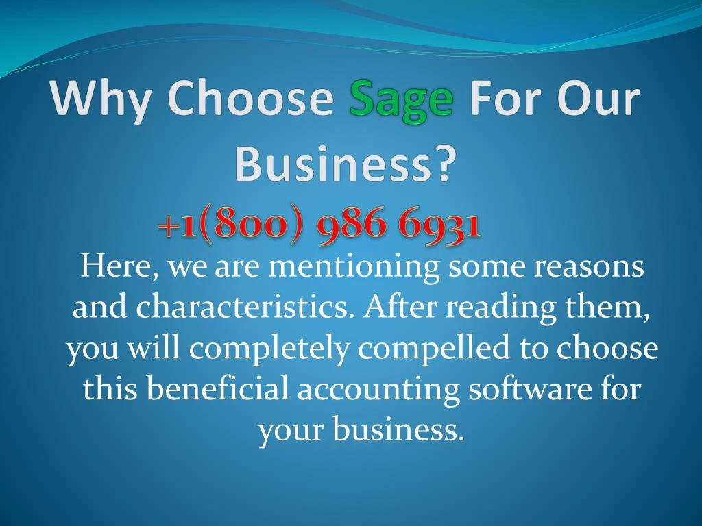 why choose sage for our business