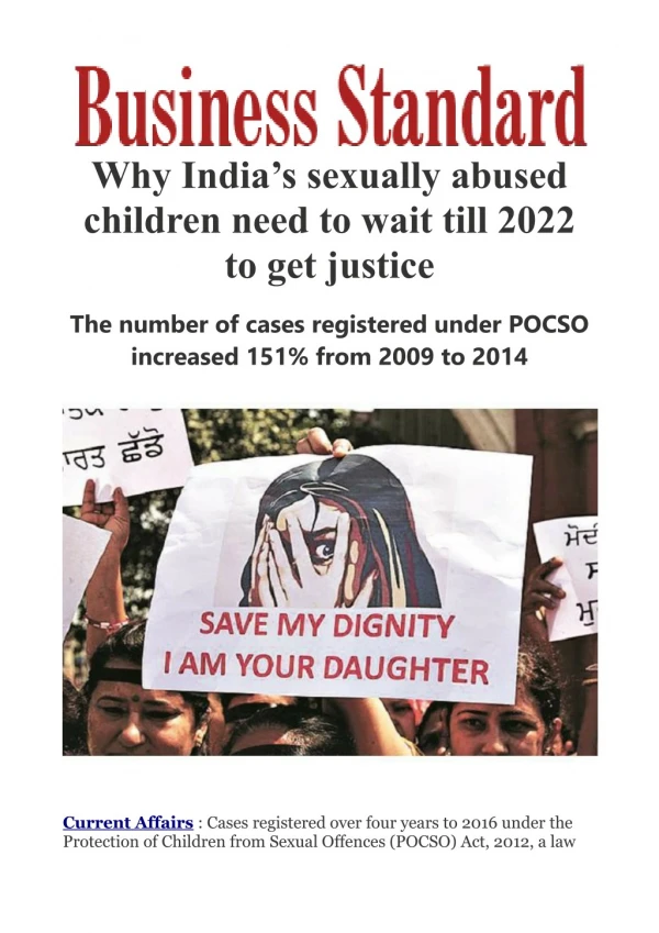 Why India's sexually abused children need to wait till 2022 to get justice