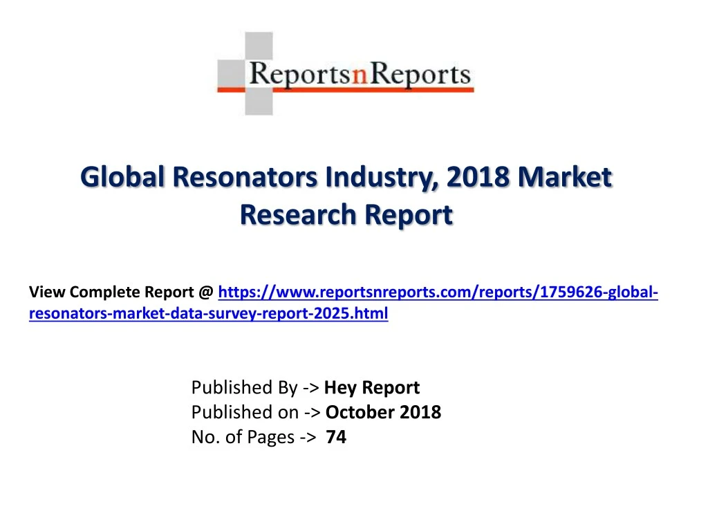 global resonators industry 2018 market research