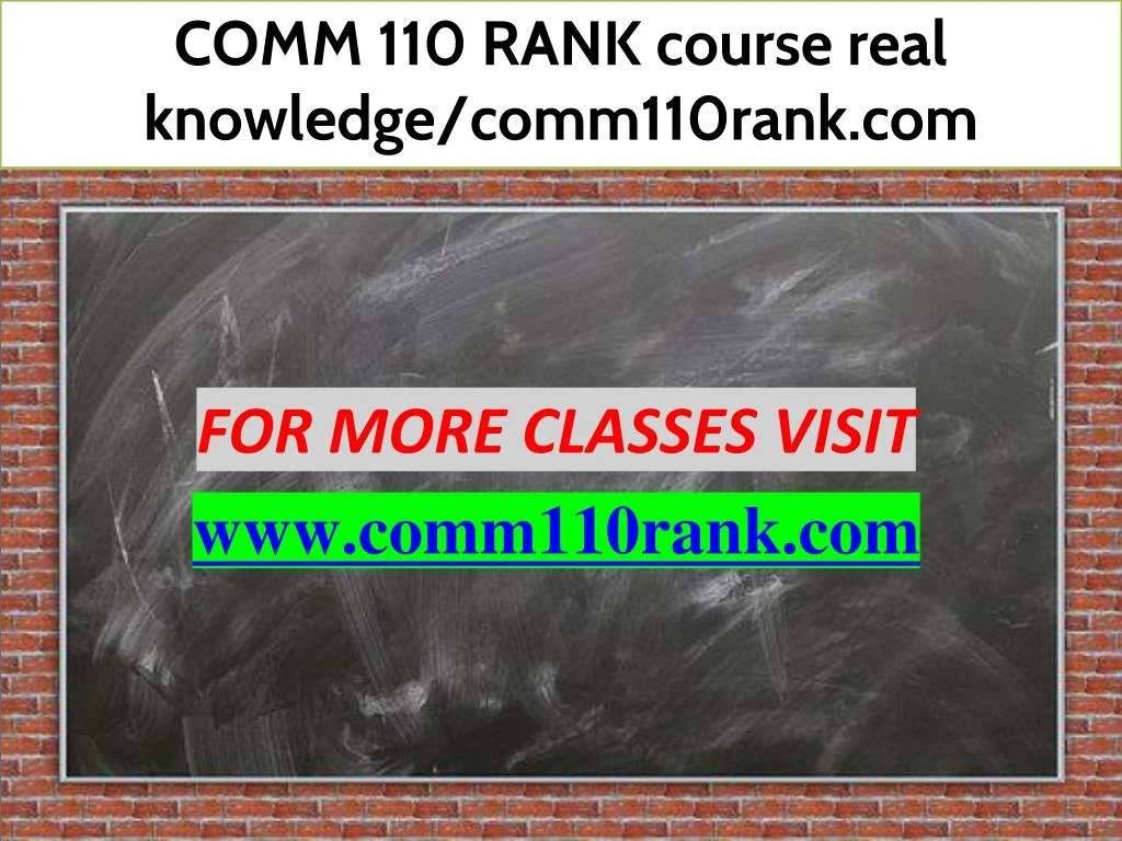 comm 110 rank course real knowledge comm110rank