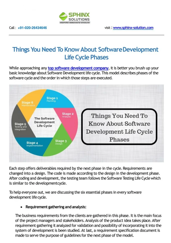 Things You Need To Know About Software Development Life Cycle Phases