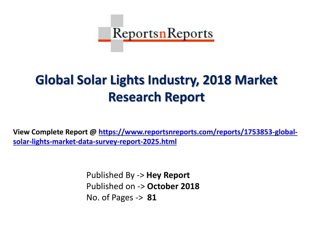 global solar lights industry 2018 market research