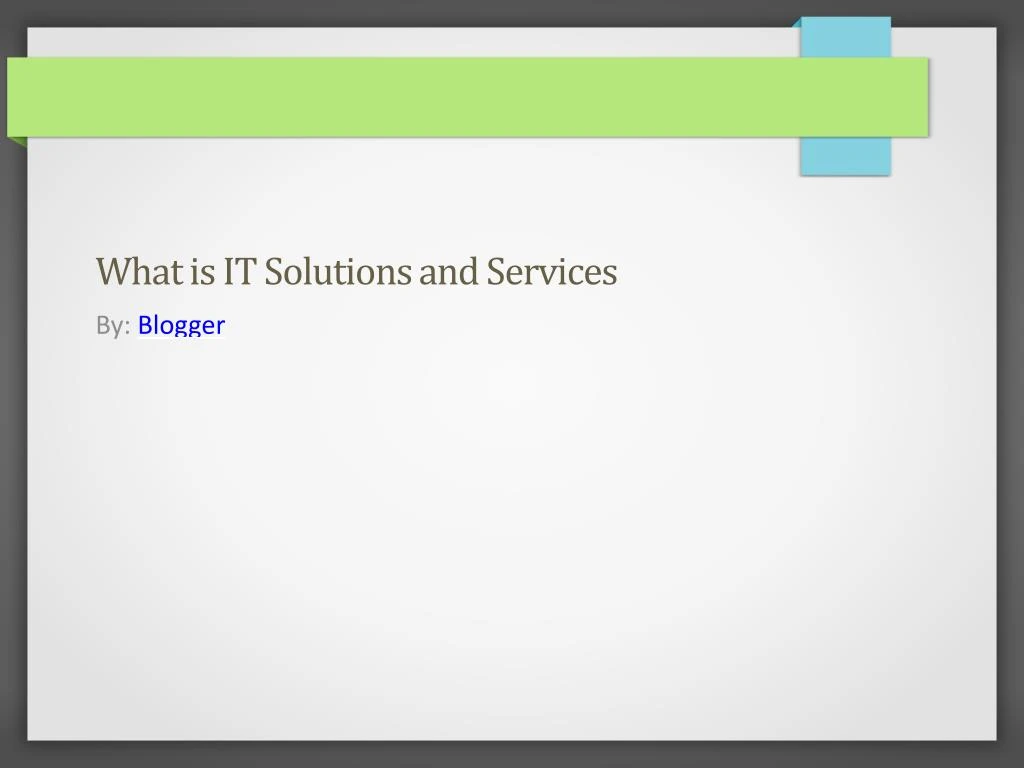 what is it solutions and services