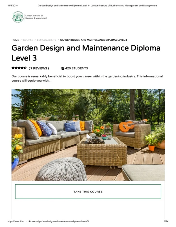 Garden Design course - LIBM
