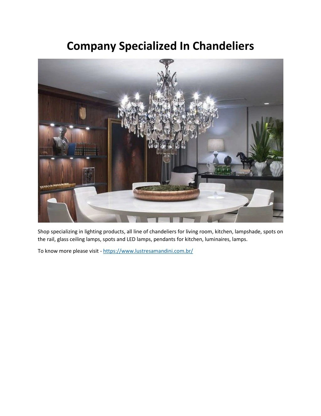 company specialized in chandeliers