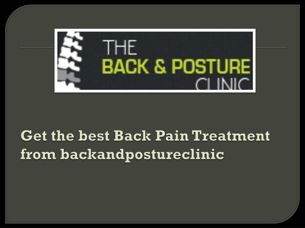 get the best back pain treatment from backandpostureclinic