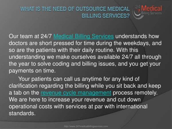 What is the Need of Outsource Medical Billing Services?