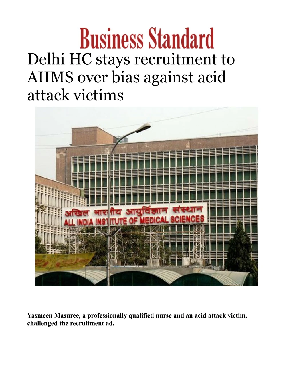 delhi hc stays recruitment to aiims over bias