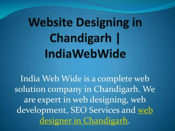 Website Designing in Chandigarh | IndiaWebWide | 8054171262