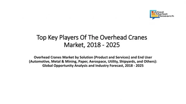 Overhead Cranes Market