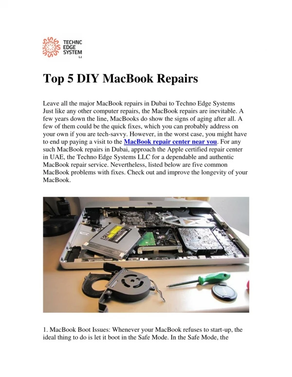 Top 5 DIY MacBook Repairs