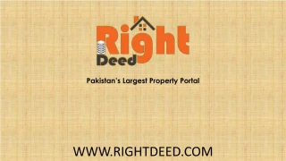Right Deed - Real Estate In Pakistan - slide 1