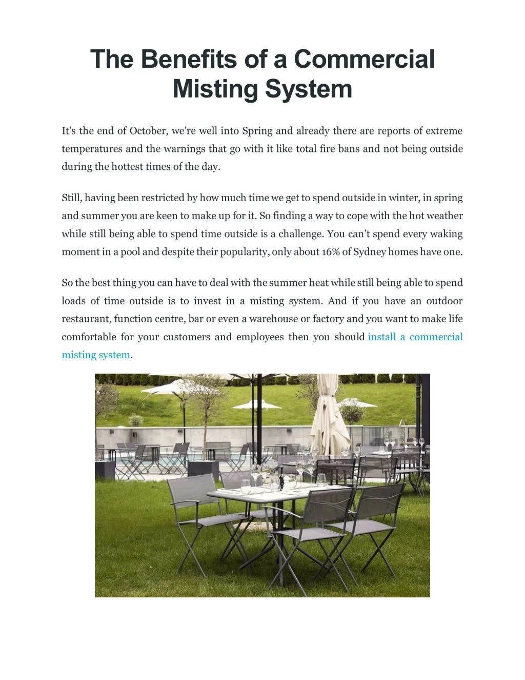 the benefits of a commercial misting system