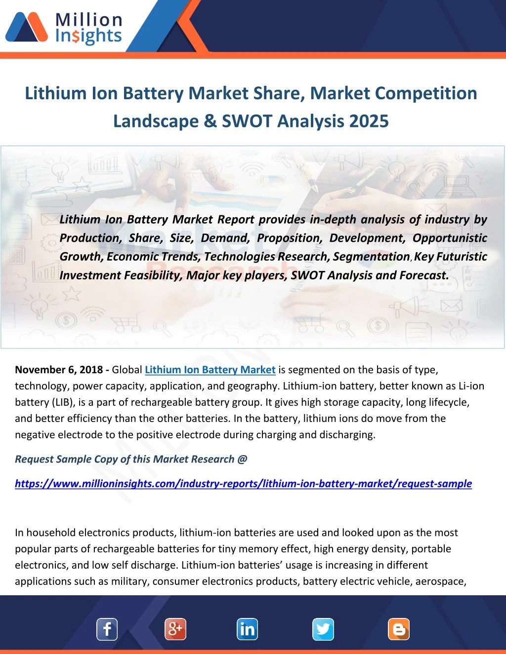 lithium ion battery market share market