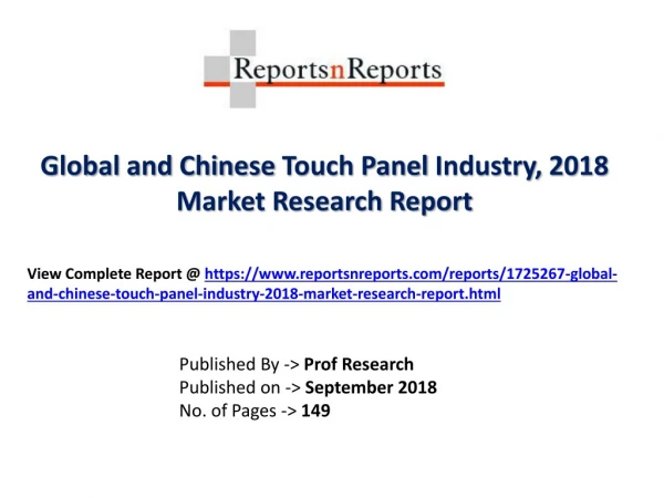 Global Touch Panel Industry with a focus on the Chinese Market