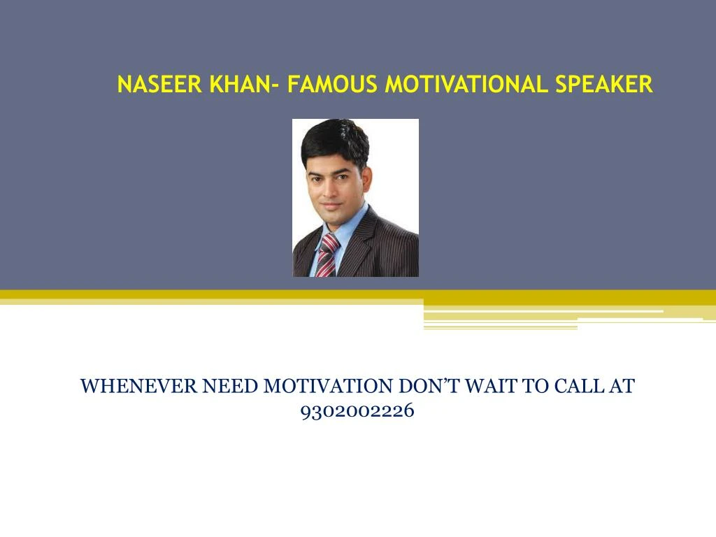 naseer khan famous motivational speaker