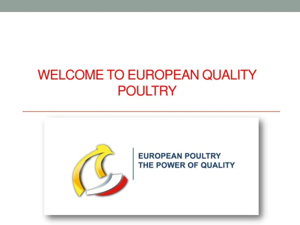 European Chicken - European poultry The power of quality