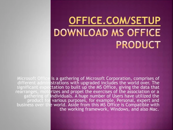 office com setup download ms office product