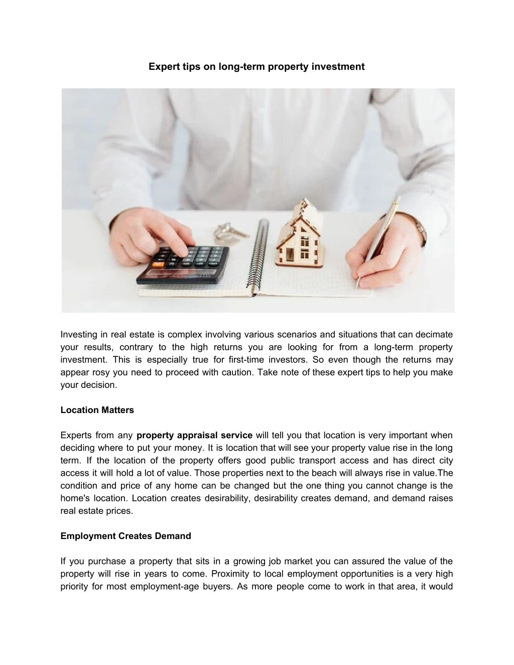 expert tips on long term property investment
