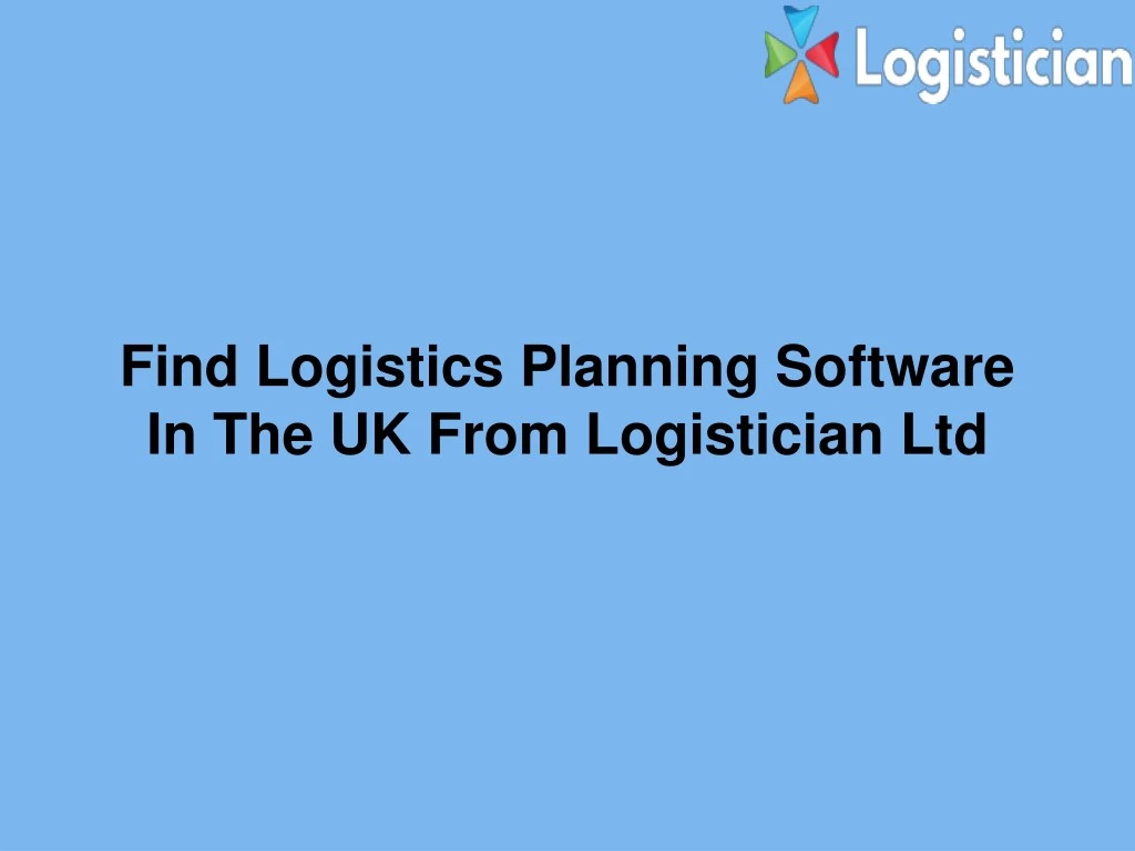 find logistics planning software in the uk from
