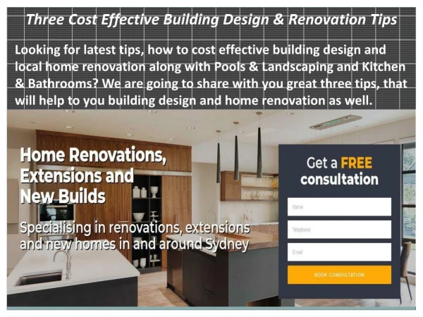 Three Cost Effective Building Design & Renovation Tips