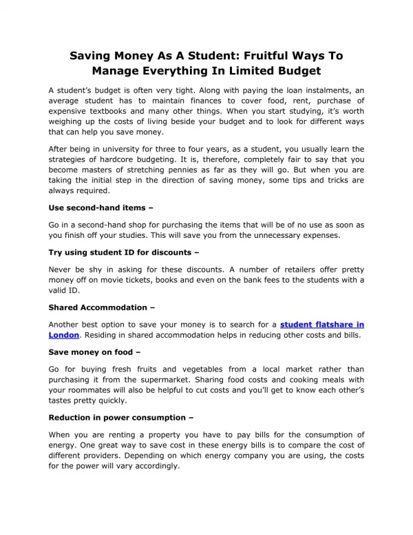 Saving Money As A Student: Fruitful Ways To Manage Everything In Limited Budget
