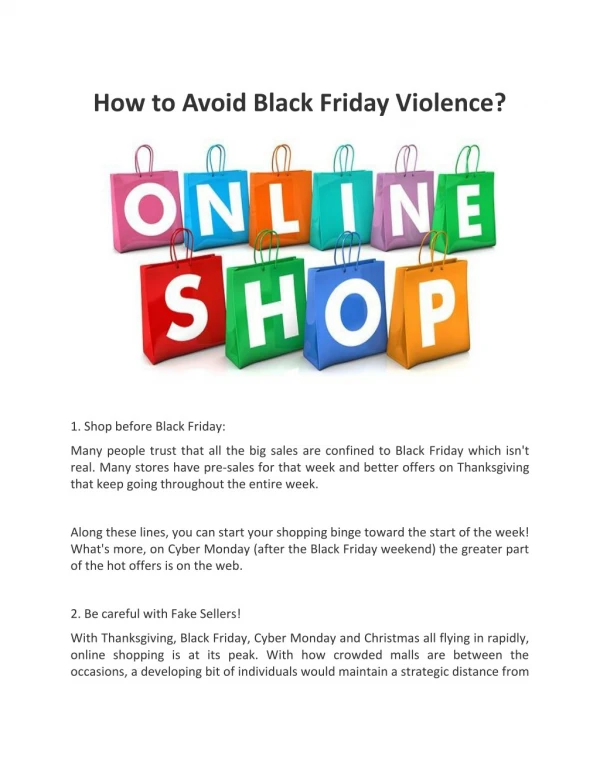 How to Avoid Black Friday Violence?