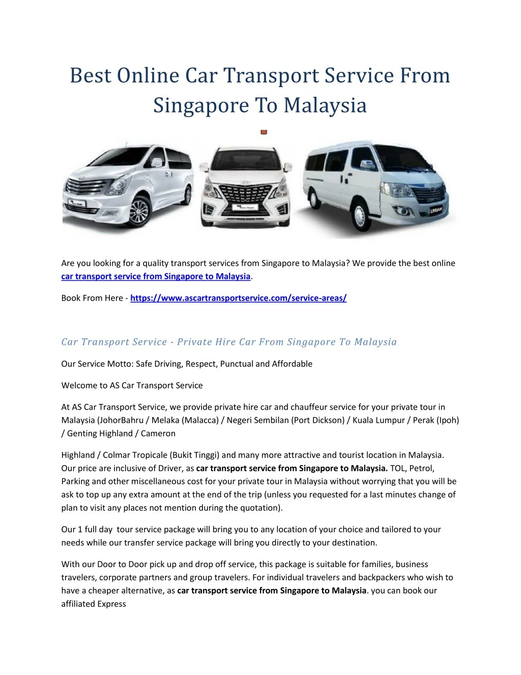 best online car transport service from singapore