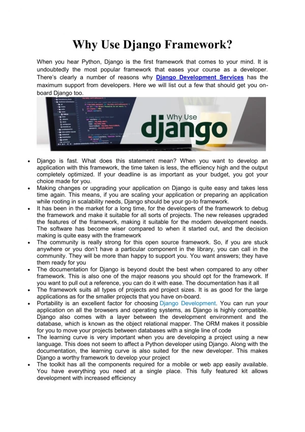 Why Use Django Framework? | Seashore Partners