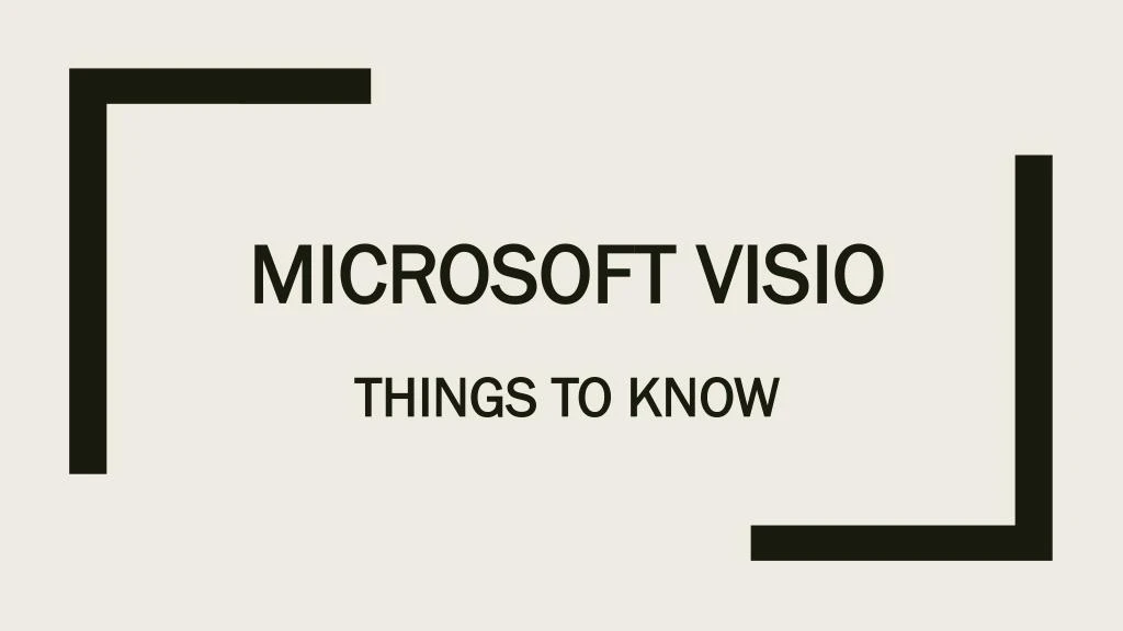 microsoft visio things to know