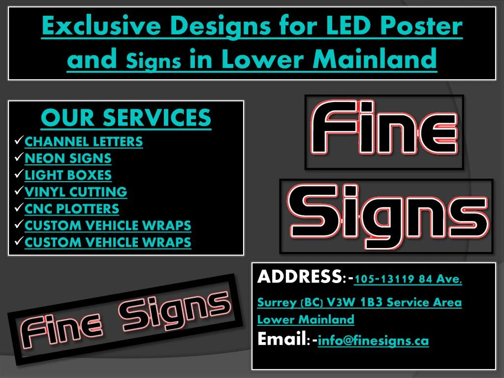 exclusive designs for led poster and signs